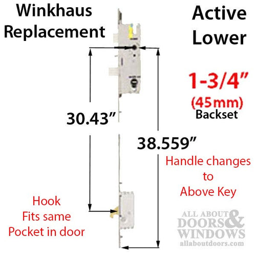 20mm Winkhaus 45/92 MPL 3- Hook Active Door - 20mm Winkhaus 45/92 MPL 3- Hook Active Door