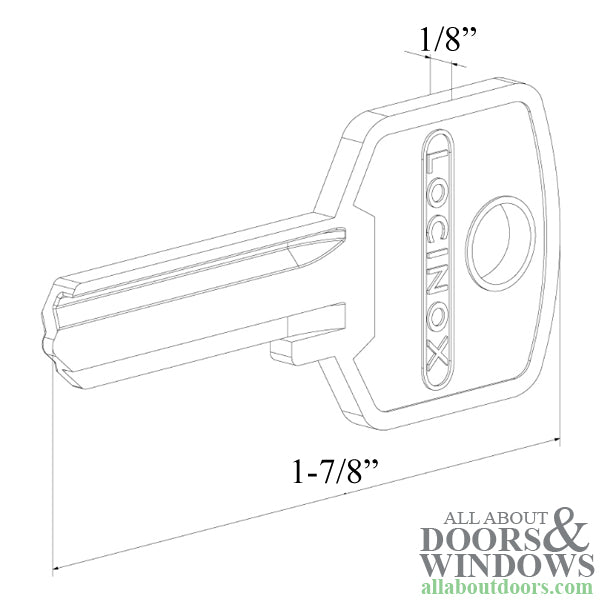 Locinox Key Blank  fits 4-Pin Cylinder 307086 - Locinox Key Blank  fits 4-Pin Cylinder 307086