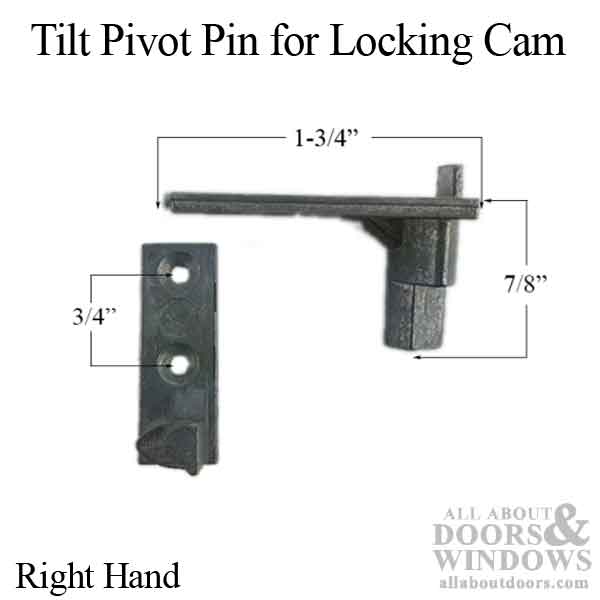 Tilt Pivot Pin for Locking Cam, Old Style - Right Hand - Discontinued - Tilt Pivot Pin for Locking Cam, Old Style - Right Hand - Discontinued