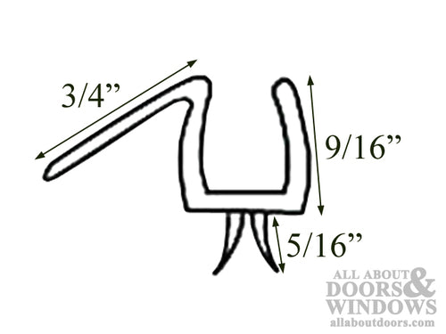 Co Extruded Bottom Wipe with Drip Rail for 0.5 Inch Glass Clear Finish - Co Extruded Bottom Wipe with Drip Rail for 0.5 Inch Glass Clear Finish