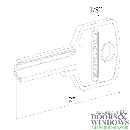 Locinox Key Blank fits 4-Pin Cylinder 307087 - Locinox Key Blank fits 4-Pin Cylinder 307087