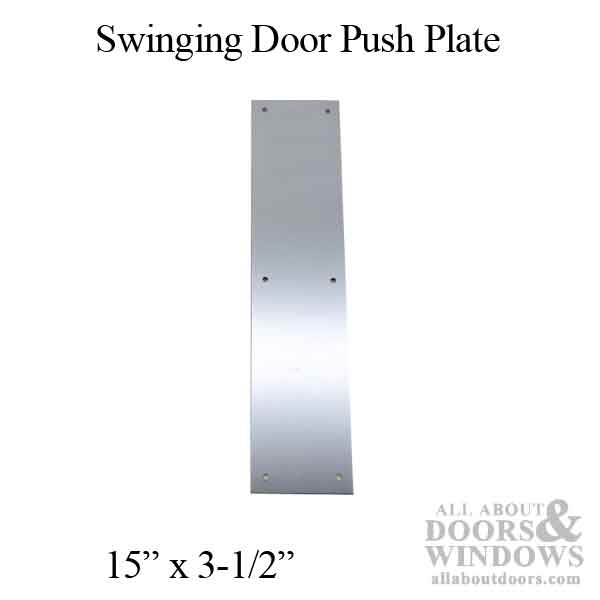 15 x 3.5 Push Plate - Brushed Chrome - 15 x 3.5 Push Plate - Brushed Chrome