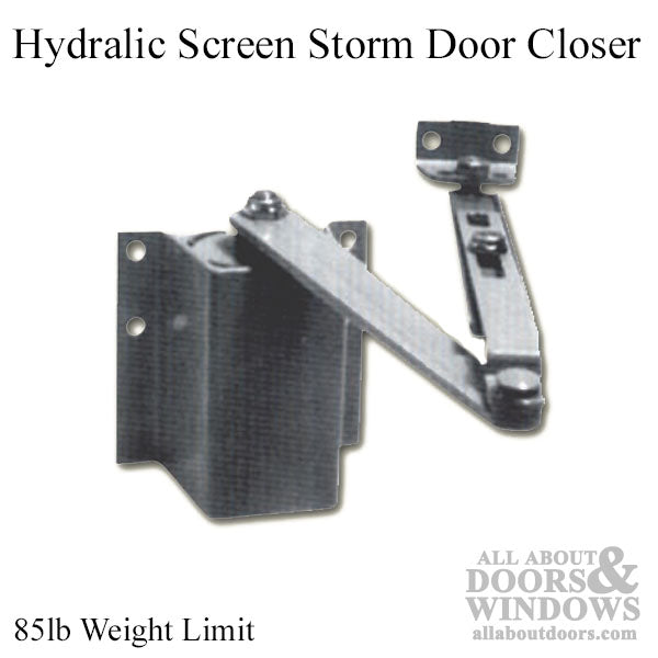 Hydraulic Screen / Storm Door Closer, 85 pound - Aluminum - Hydraulic Screen / Storm Door Closer, 85 pound - Aluminum