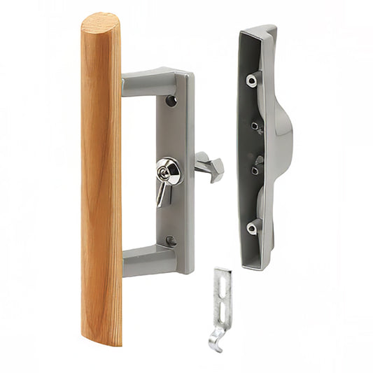 Sliding Patio Door Handle Set for Sliding Glass Patio Door with 3 15/16 Inch Screw Hole Center