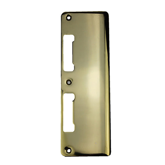 Latch & Deadbolt Strike Plate, 2.94 x 8.82  Extra Wide - Plated Polished Brass