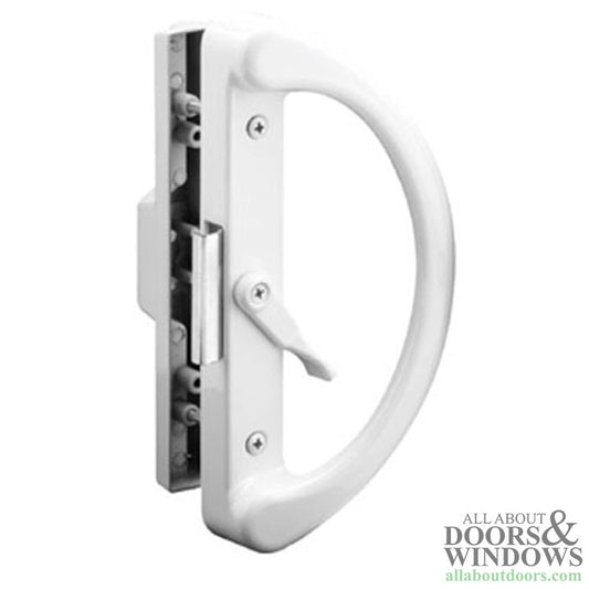 Sliding Patio Door Handleset Dual Claps White Handle Inside and Outside Pulls