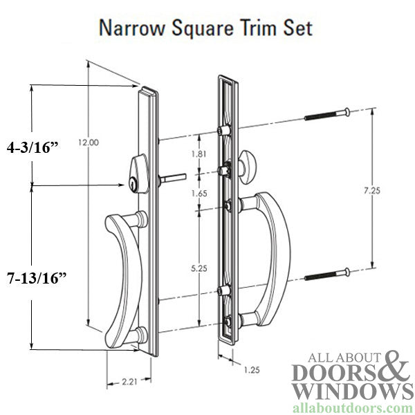 Ashland Expression Sliding Door Handle Non Keyed Active Handlset - Ashland Expression Sliding Door Handle Non Keyed Active Handlset