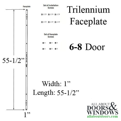 Trilennium Faceplate w/ screws for 6-8 Lock - Victorian Bronze - Trilennium Faceplate w/ screws for 6-8 Lock - Victorian Bronze