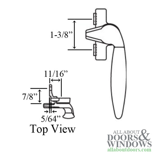 Project out, Inside Mount Cam Handle, 1-3/8