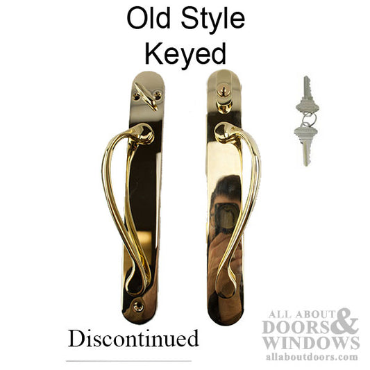 Marvin, Old Style Keyed Sliding Active Door Trim - Polished Brass - Discontinued