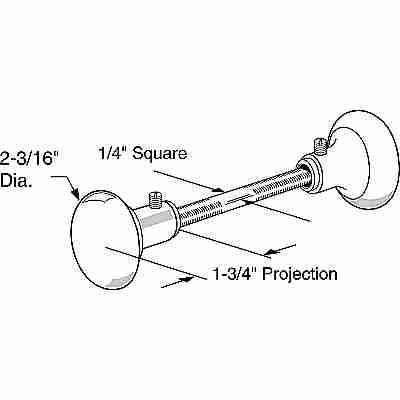 Knob, Set (2 inch) Door, 1/4