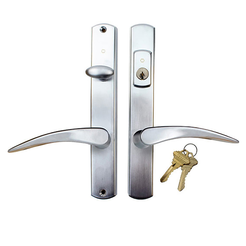 Hoppe Rodo Active Handle Set 2-1/4 Inch Door Offset Lock Brushed Chrome - Hoppe Rodo Active Handle Set 2-1/4 Inch Door Offset Lock Brushed Chrome