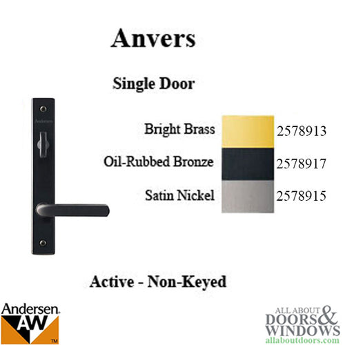 Andersen Door Handle Anvers Door Handle Kit For Glass Patio Doors Oil Rub Bronze - Andersen Door Handle Anvers Door Handle Kit For Glass Patio Doors Oil Rub Bronze