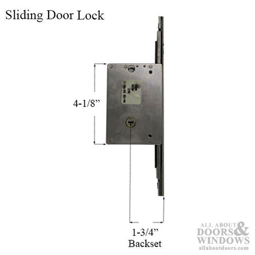 Multipoint Sliding Door Lock 3 hooks , 1-3/4 backset - Stainless Steel - Multipoint Sliding Door Lock 3 hooks , 1-3/4 backset - Stainless Steel