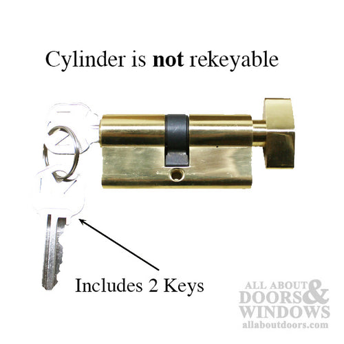 Keyed Profile Cylinder, Active 32/32 with Kwikset Key - Polished Brass - Keyed Profile Cylinder, Active 32/32 with Kwikset Key - Polished Brass