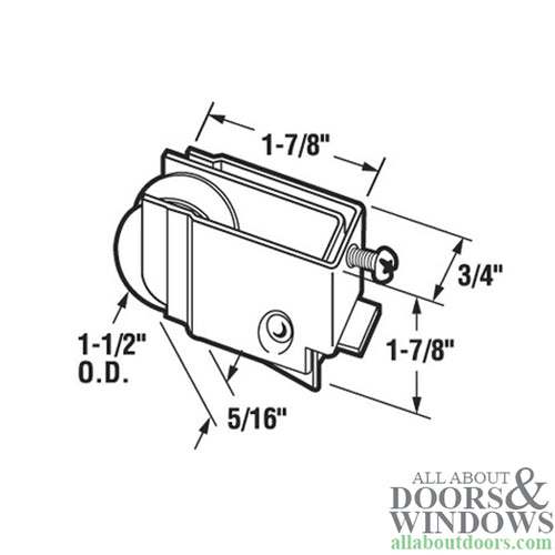 Door Roller With Adjustable Housing With 1.5 Inch Steel Wheel - Door Roller With Adjustable Housing With 1.5 Inch Steel Wheel