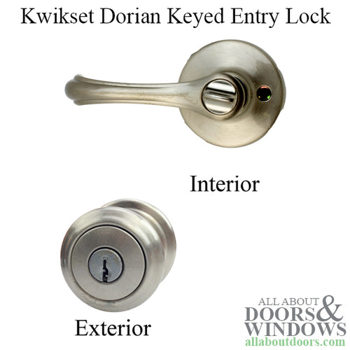 Kwikset Keyed Entry Handle Set Dorian US15 400 DNL Satin Nickel Door Handle - Kwikset Keyed Entry Handle Set Dorian US15 400 DNL Satin Nickel Door Handle
