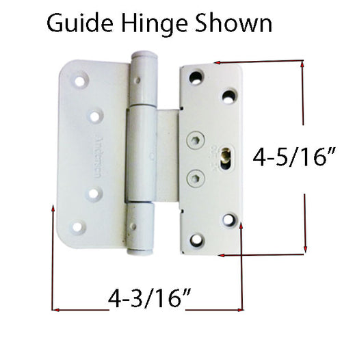 Andersen 200 Series  Horizontal Adjustable Guide Hinge Right or Left  Hand Door Satin Nickel - Andersen 200 Series  Horizontal Adjustable Guide Hinge Right or Left  Hand Door Satin Nickel