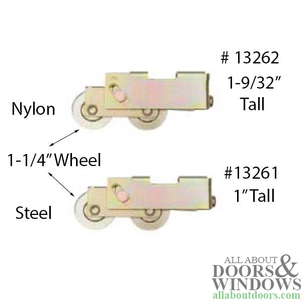 Tandem Roller Assembly - Sliding Patio Door, Steel Ball Bearing - Tandem Roller Assembly - Sliding Patio Door, Steel Ball Bearing