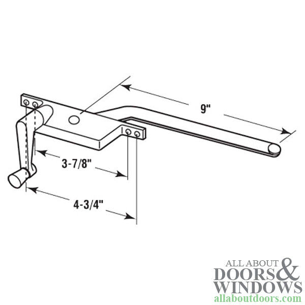 Casement Window Operator, 9'' arm, Left Hand, Square Body, Steel Casement - Choose Color - Casement Window Operator, 9'' arm, Left Hand, Square Body, Steel Casement - Choose Color