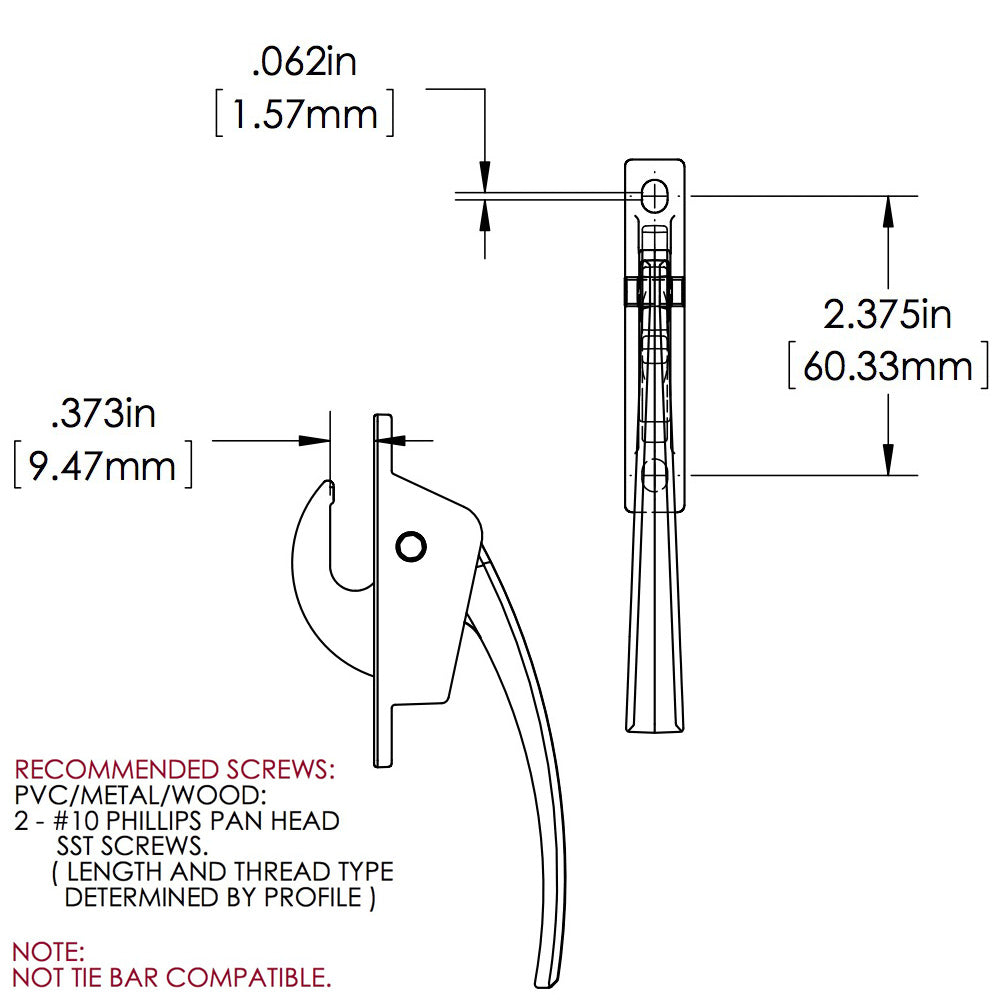 Truth 24.10 Locking Handle, 2-3/8