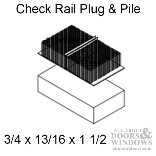 Marvin Single & Double Hung Check Rail Pile Weatherstrip V196 - Beige - Marvin Single & Double Hung Check Rail Pile Weatherstrip V196 - Beige