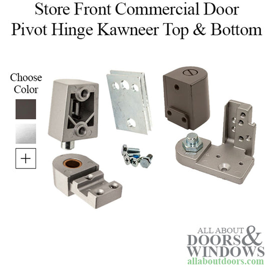 Store Front Commercial Door Pivot Hinge, Kawneer Top and Bottom, Right Hand - Choose Color