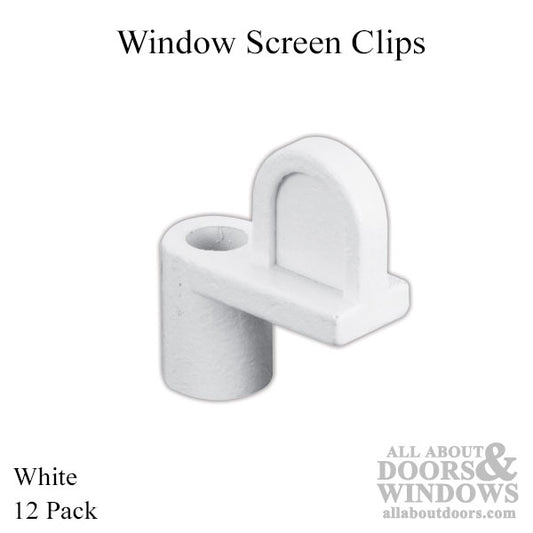 Window Screen Clips, Diecast, 5/16 Inch Offset, 12 Pack - White