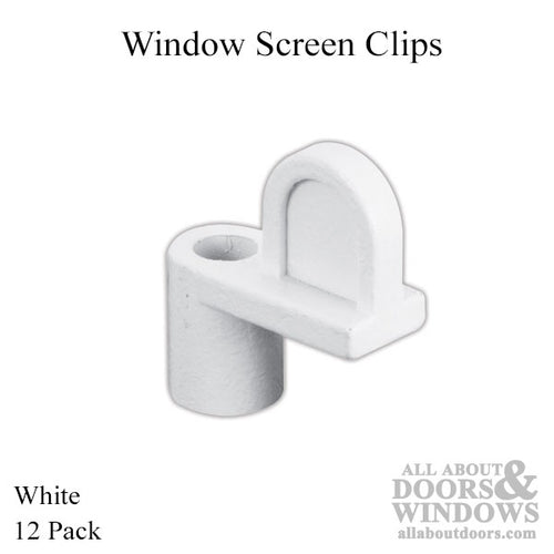 Window Screen Clips, Diecast, 5/16 Inch Offset, 12 Pack - White - Window Screen Clips, Diecast, 5/16 Inch Offset, 12 Pack - White