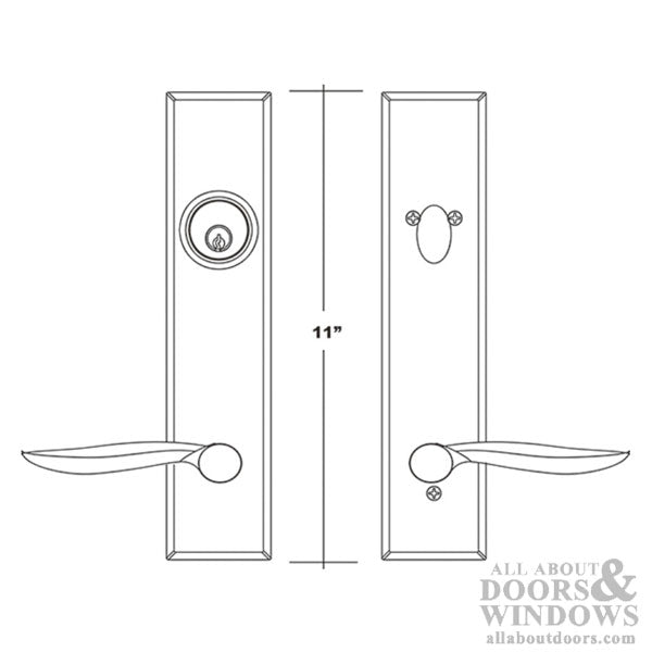 Active Keyed Trim for Triple 3-point Latch Schlage 5 Pin Keyway - Active Keyed Trim for Triple 3-point Latch Schlage 5 Pin Keyway