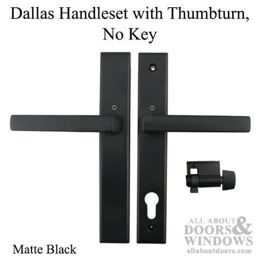 Dallas Contemporary Lever Handle, Inactive, Nonkeyed with Thumbturn, Matte Black