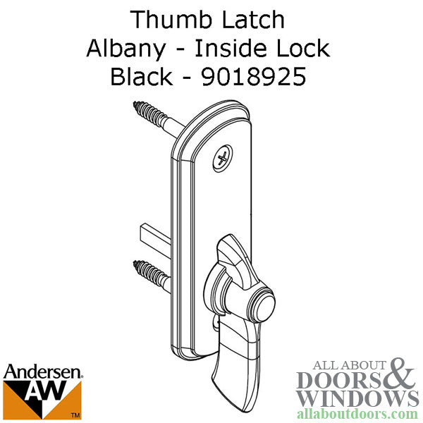 Andersen Frenchwood Gliding Doors - Thumb Latch - Albany - Inside Lock - Black - Andersen Frenchwood Gliding Doors - Thumb Latch - Albany - Inside Lock - Black