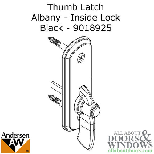 Andersen Frenchwood Gliding Doors - Thumb Latch - Albany - Inside Lock - Black - Andersen Frenchwood Gliding Doors - Thumb Latch - Albany - Inside Lock - Black