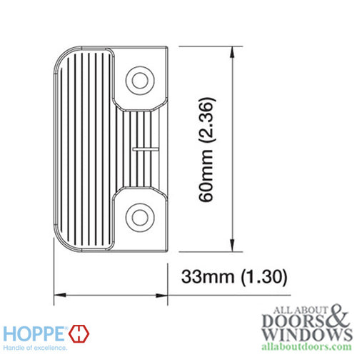 Multipoint Lock Strike Plate, Roller Type - Polished Brass - Multipoint Lock Strike Plate, Roller Type - Polished Brass