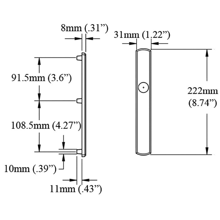 HOPPE Contemporary Exterior Backplate M216N for Inactive Handlesets - Satin Nickel - HOPPE Contemporary Exterior Backplate M216N for Inactive Handlesets - Satin Nickel