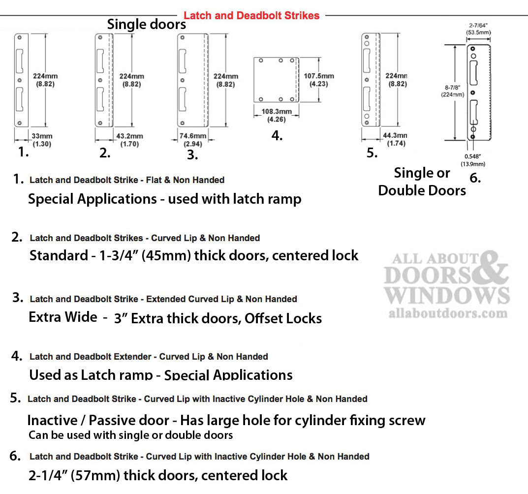 Latch & Deadbolt Strike Plate, 2.94 x 8.82  Extra Wide - Plated Polished Brass - Latch & Deadbolt Strike Plate, 2.94 x 8.82  Extra Wide - Plated Polished Brass