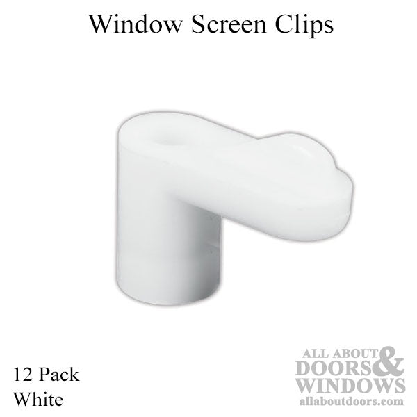 Window Screen Clips, Plastic, 7/16” offset, White - 12 Pack - Window Screen Clips, Plastic, 7/16” offset, White - 12 Pack