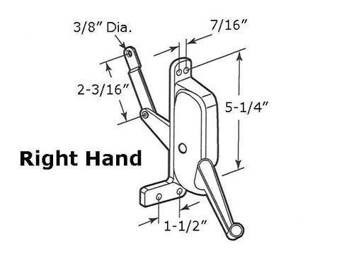 Operator, Type 1 Awning Window, Stanley  Right Hand - Operator, Type 1 Awning Window, Stanley  Right Hand
