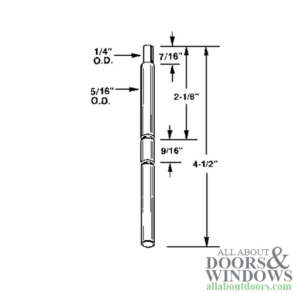 Pivot Rod, 5/16 inch, Top, Metal bi-fold Door - Pivot Rod, 5/16 inch, Top, Metal bi-fold Door