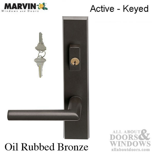 Marvin Contemporary Handle, Active Ultimate Hinged French Door- PVD Oil Rubbed Bronze