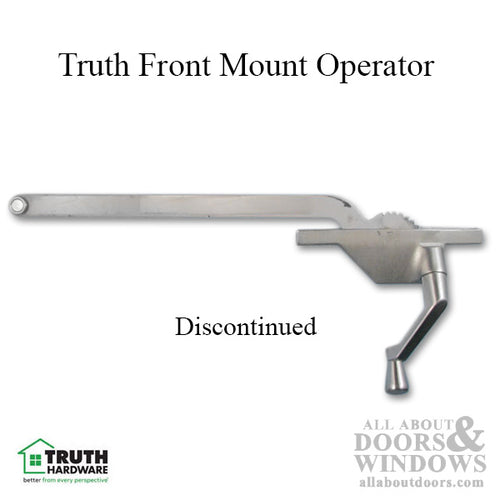 Truth Front Mount Operator, 11 inch arm Right- Nickel Finish - See Notes - Truth Front Mount Operator, 11 inch arm Right- Nickel Finish - See Notes