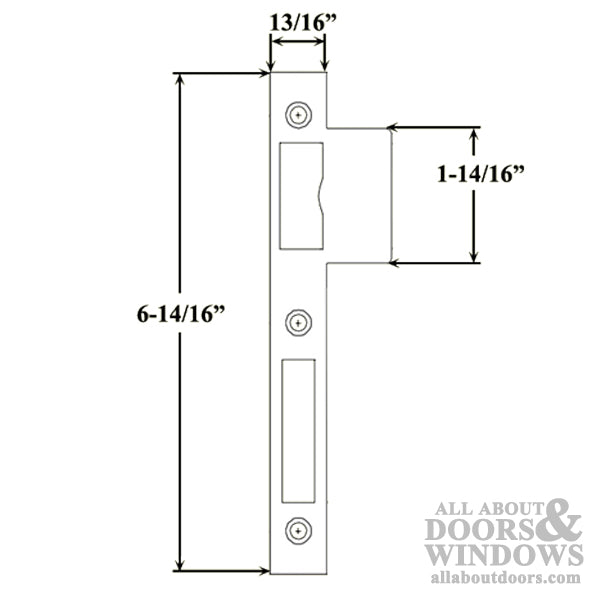 Strike Plate, Latch & Deadbolt, Square Corners - Satin Chrome - Strike Plate, Latch & Deadbolt, Square Corners - Satin Chrome