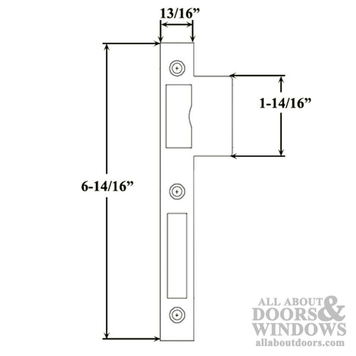 Strike Plate, Latch & Deadbolt, Square Corners - Satin Chrome - Strike Plate, Latch & Deadbolt, Square Corners - Satin Chrome