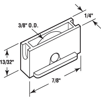 Roller Assembly (Flat) - Sliding Windows, Nylon / Brass - Roller Assembly (Flat) - Sliding Windows, Nylon / Brass