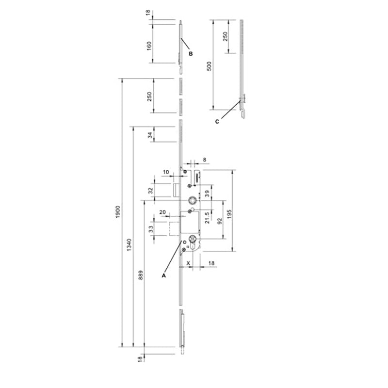 Cremona 35/92 Active Shootbolt, 3 Point lock - Silver Ferguard - Cremona 35/92 Active Shootbolt, 3 Point lock - Silver Ferguard