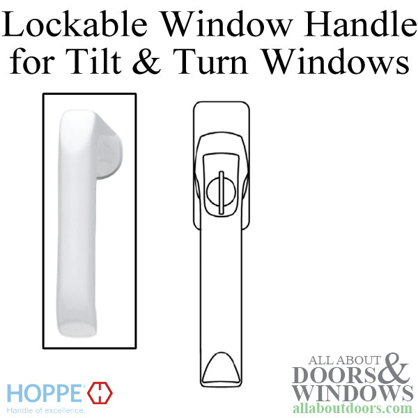 London Handle for Tilt & Turn Windows - Made of Aluminum - White - London Handle for Tilt & Turn Windows - Made of Aluminum - White