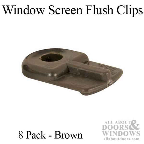 Window Screen Flush Clips, Nylon, Brown - 8 Pack - Window Screen Flush Clips, Nylon, Brown - 8 Pack