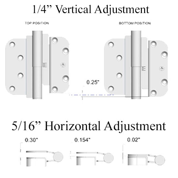 M3 Dual Adjustable Lift Off Hinge with Concealed Ball Bearings Right Hand - M3 Dual Adjustable Lift Off Hinge with Concealed Ball Bearings Right Hand