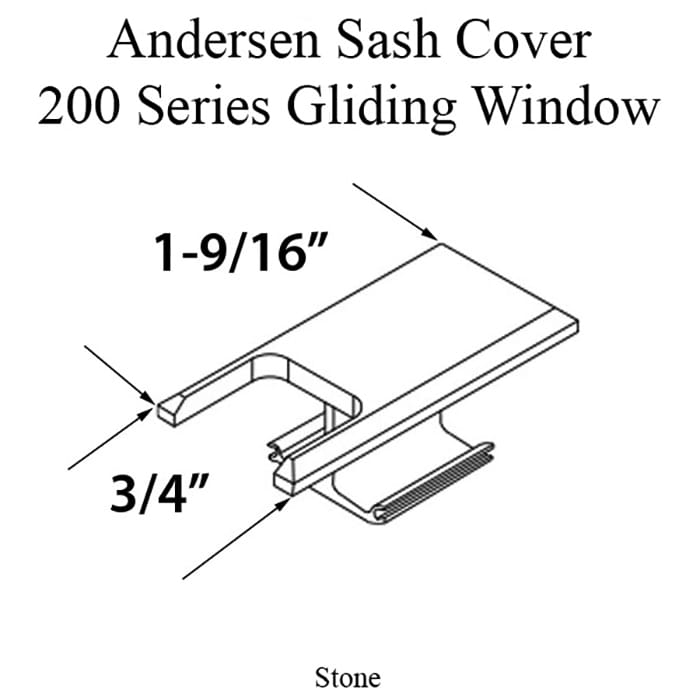 Andersen Sash Cover 200 Series Gliding Window - Stone - Andersen Sash Cover 200 Series Gliding Window - Stone