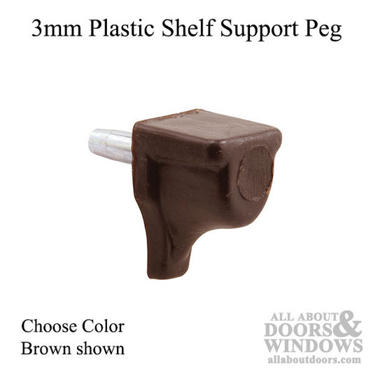 3mm Plastic  Shelf Support Peg - Choose Color